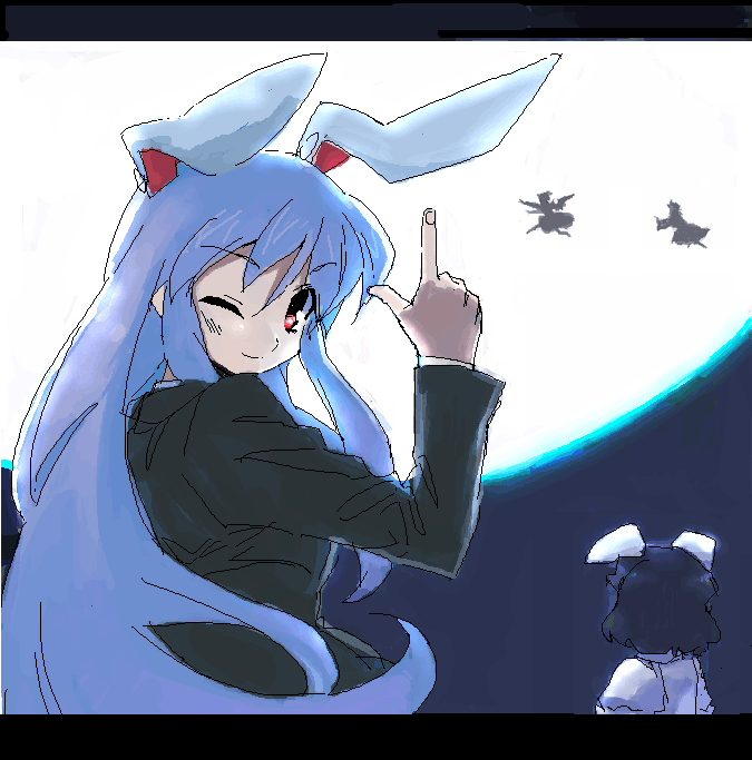 reisen udongein inaba, saigyouji yuyuko, mystia lorelei, and inaba tewi (touhou) drawn by tonbi