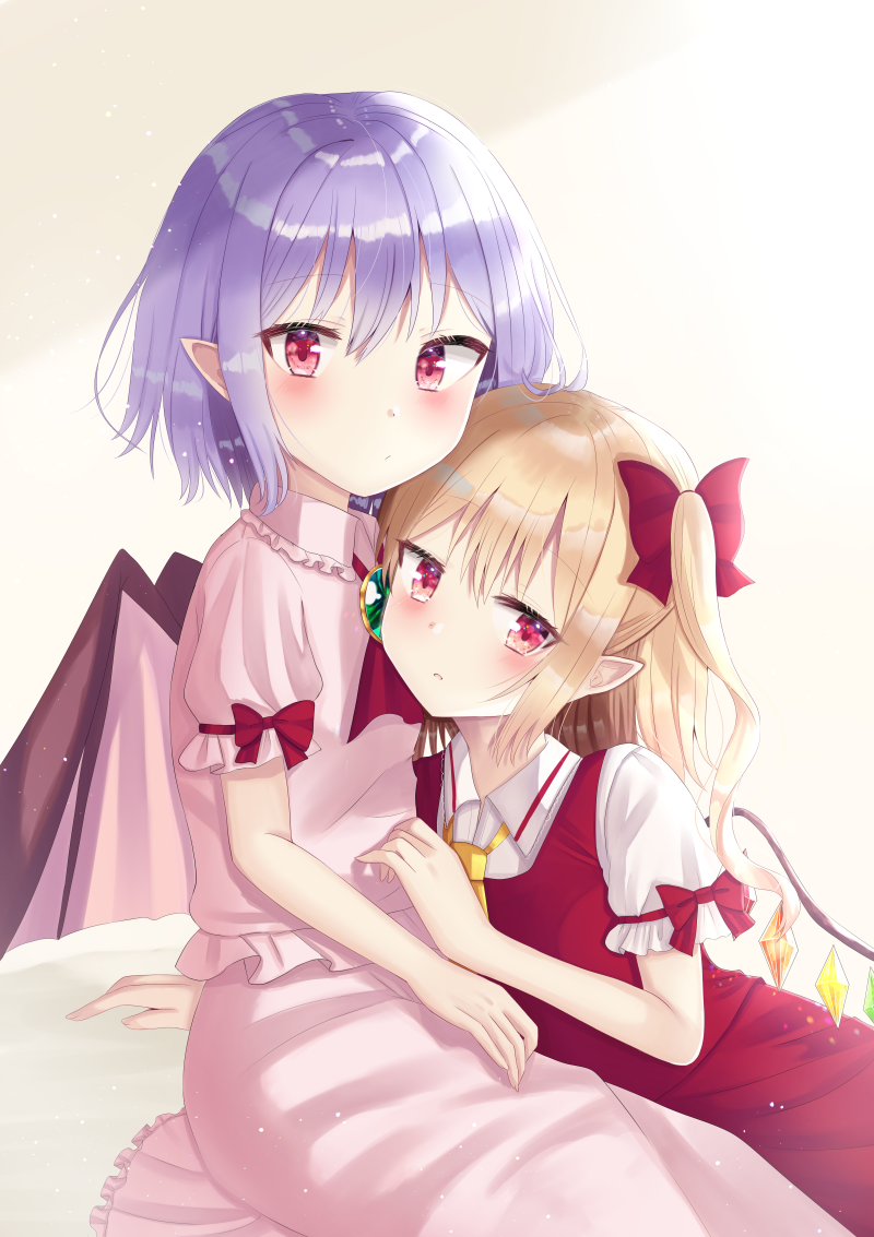 remilia scarlet and flandre scarlet (touhou) drawn by nibosi