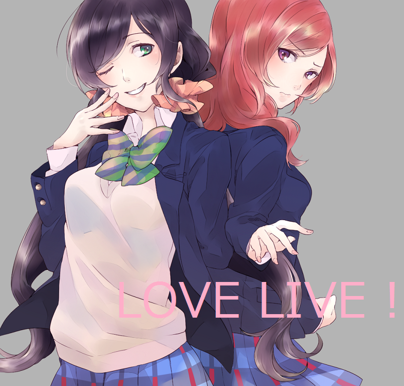 nishikino maki and tojo nozomi (love live! and 1 more) drawn by saki_hajime