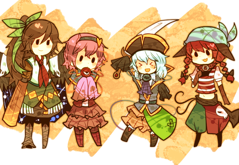 komeiji koishi, komeiji satori, kaenbyou rin, and reiuji utsuho (touhou) drawn by itomugi-kun