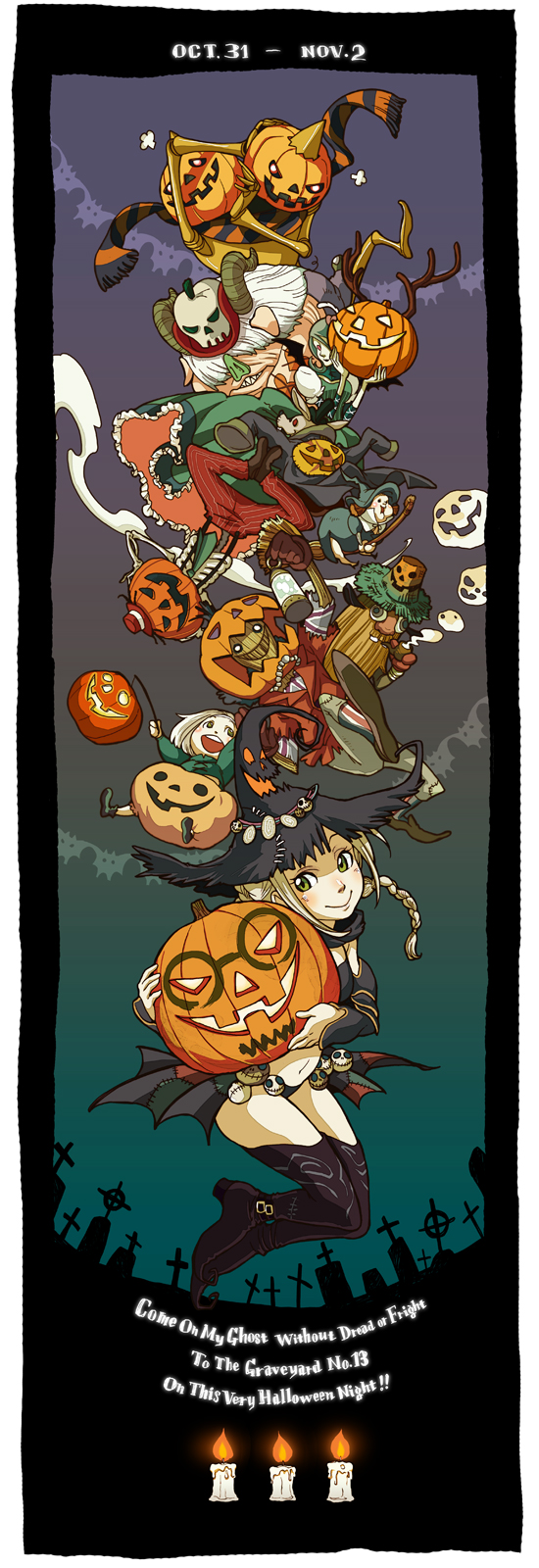 ellen, scarecrow, cecilia, fir darrig, ganconer, and 6 more (folkssoul) drawn by milligram