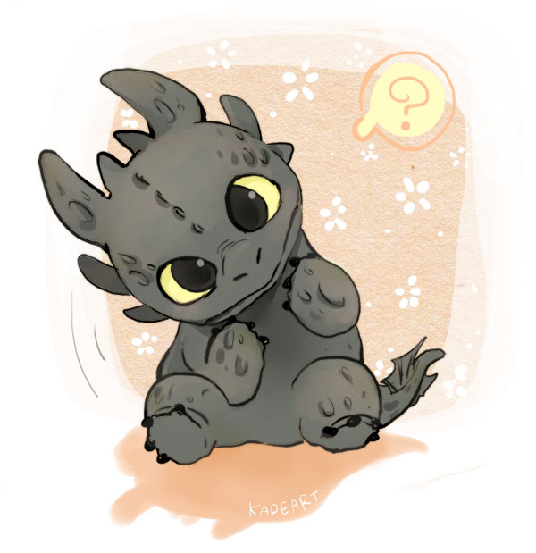 toothless (how to train your dragon) drawn by kadeart