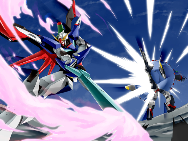 destiny gundam and destroy gundam (gundam and 2 more) drawn by furuya_masashi