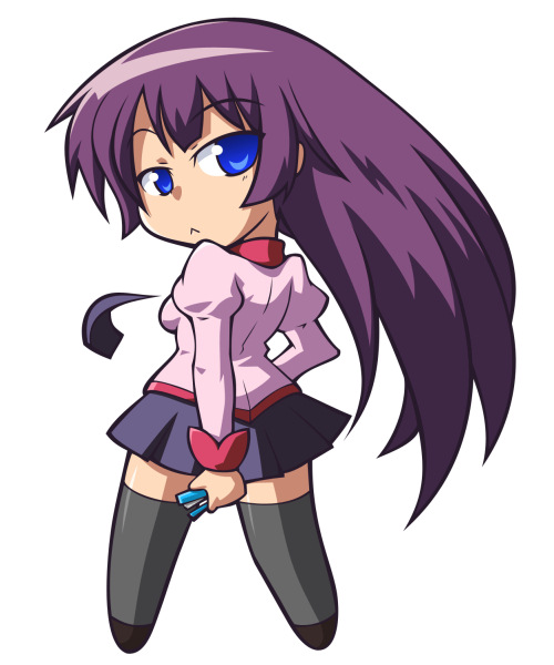 senjougahara hitagi (monogatari and 1 more) drawn by chiki_(chikibw)