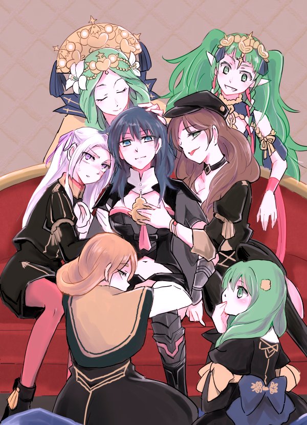 female byleth, edelgard von hresvelg, dorothea arnault, rhea, mercedes von martritz, and 2 more (fire emblem and 2 more) drawn by nagasawa_(tthnhk)