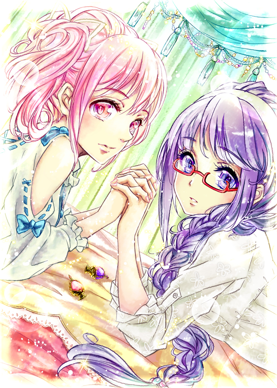 akemi homura and kaname madoka (mahou shoujo madoka magica) drawn by seri_(heso216)