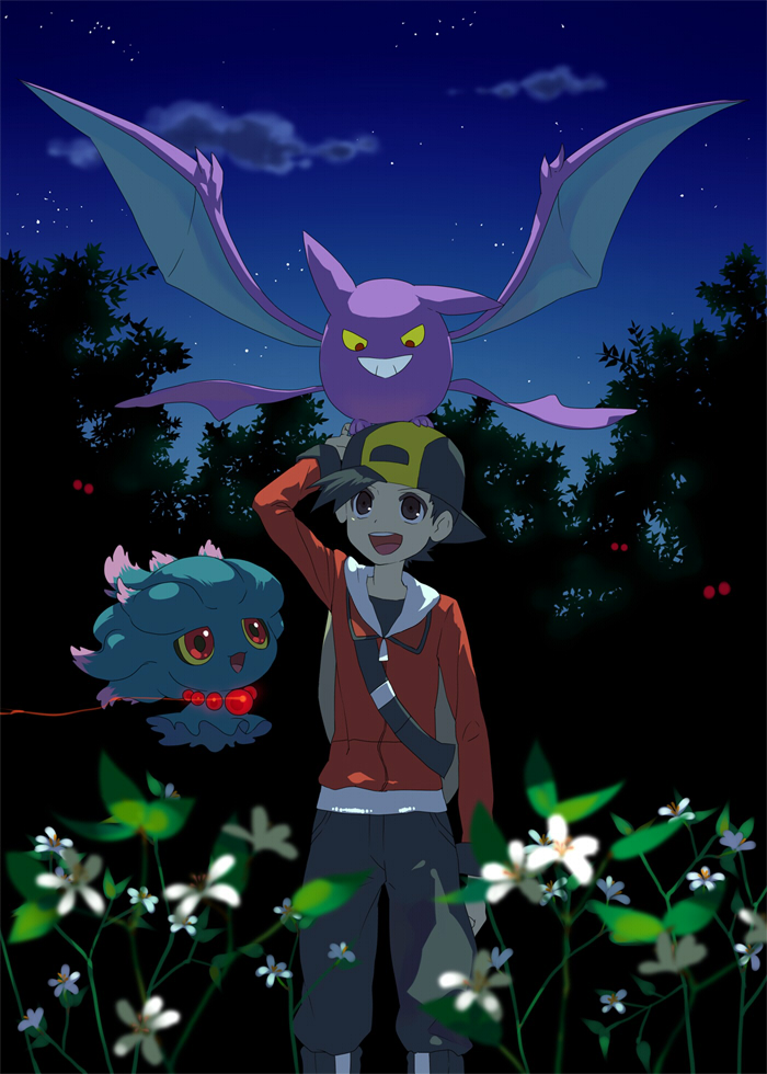 ethan, misdreavus, crobat, and hoothoot (pokemon and 1 more) drawn by emunise
