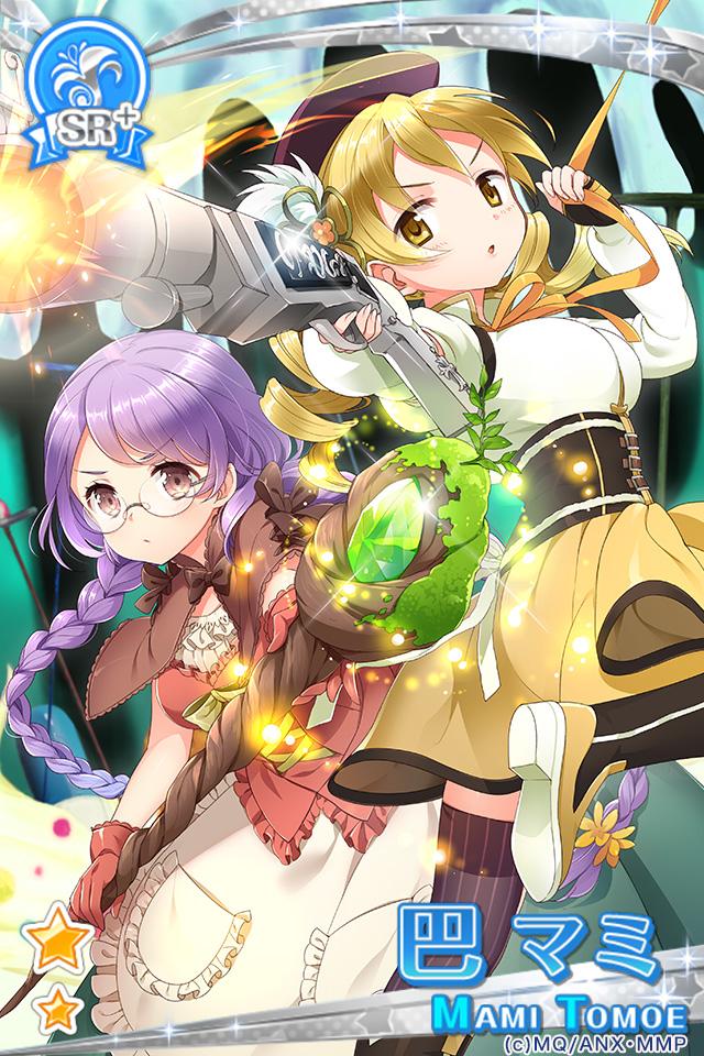 tomoe mami and shiina yukari (mahou shoujo madoka magica and 1 more)