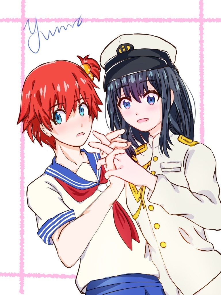 takarada rikka and hibiki yuuta (gridman universe and 1 more) drawn by yuuyas