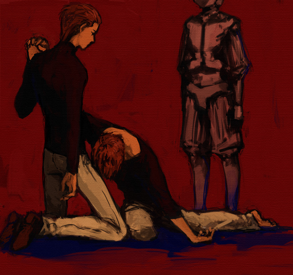 r daneel olivaw, r giskard reventlov, and r jander panell (the caves of steel and 2 more) drawn by kurosuke_(nora)