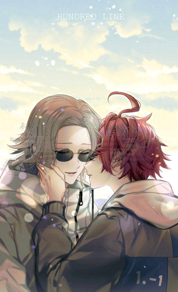 aotsuki eito and sumino takumi (the hundred line -last defense academy-) drawn by uehara_hachi