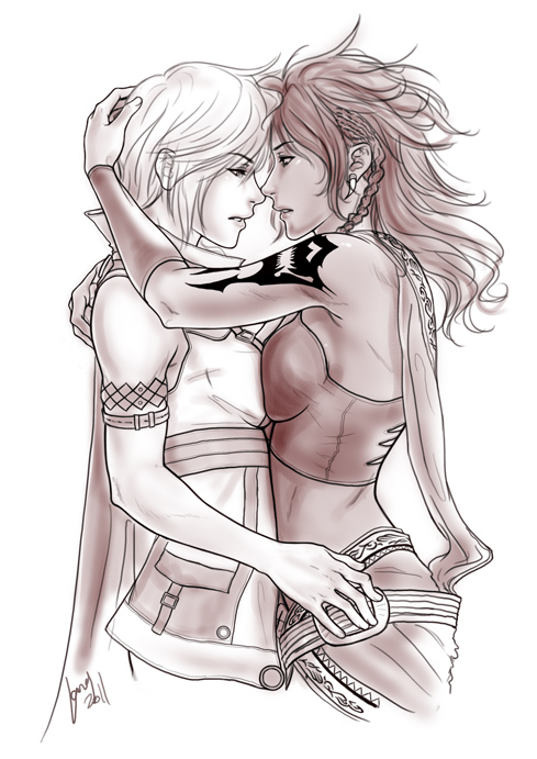 lightning farron and oerba yun fang (final fantasy and 1 more) drawn by jango-joe