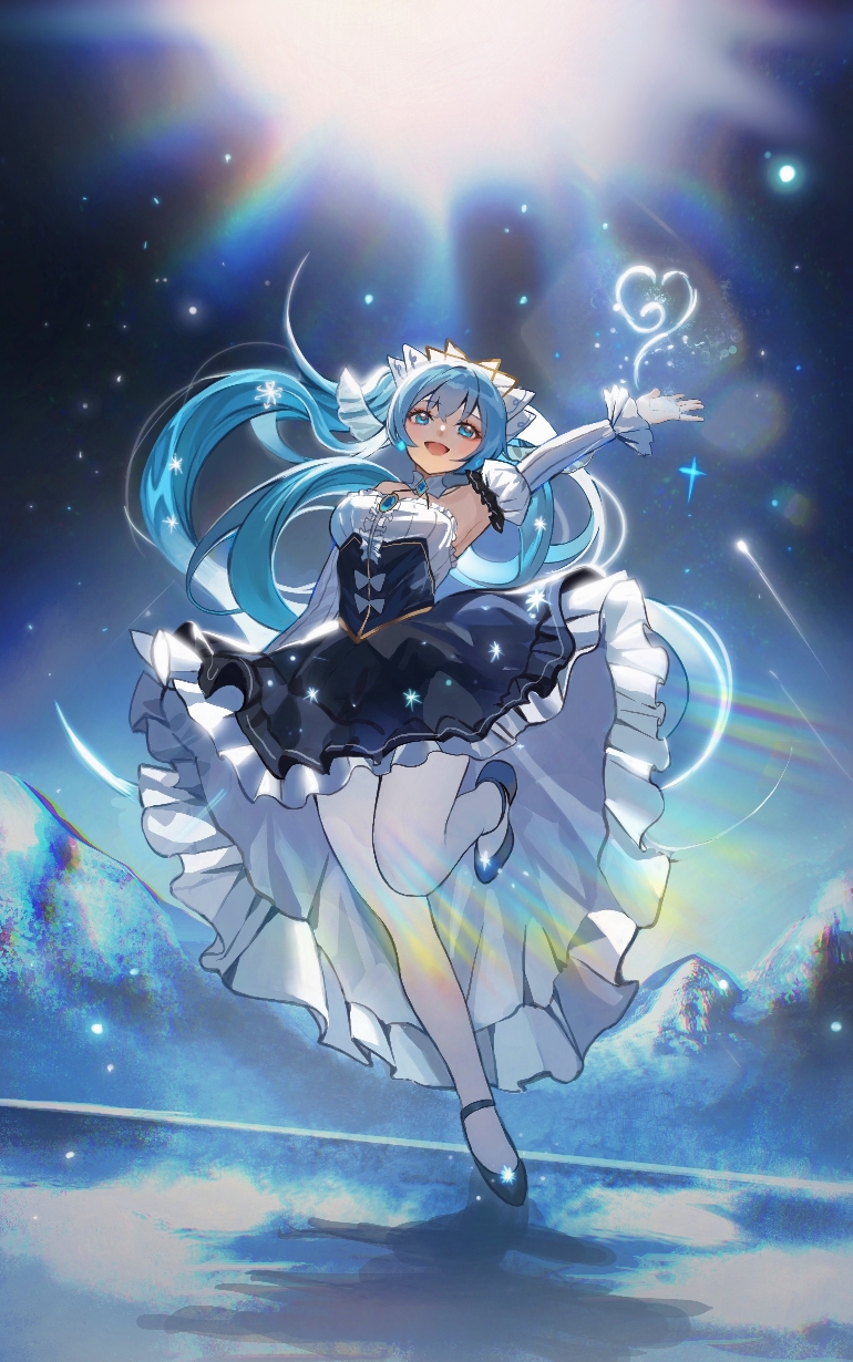 hatsune miku and yuki miku (vocaloid) drawn by komuer