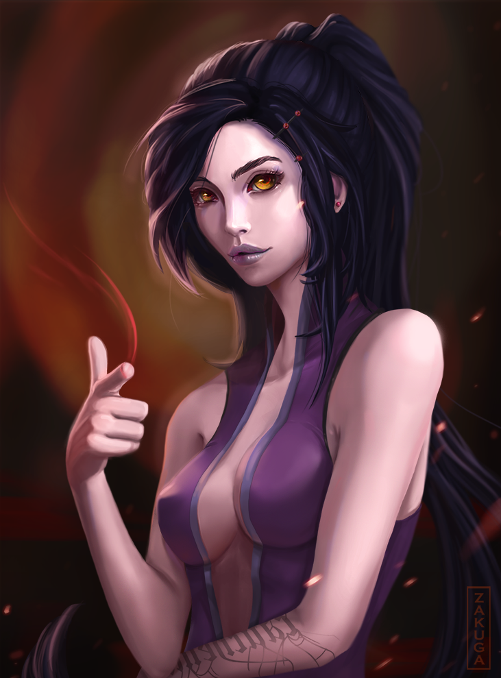 widowmaker (overwatch and 1 more) drawn by zakuga