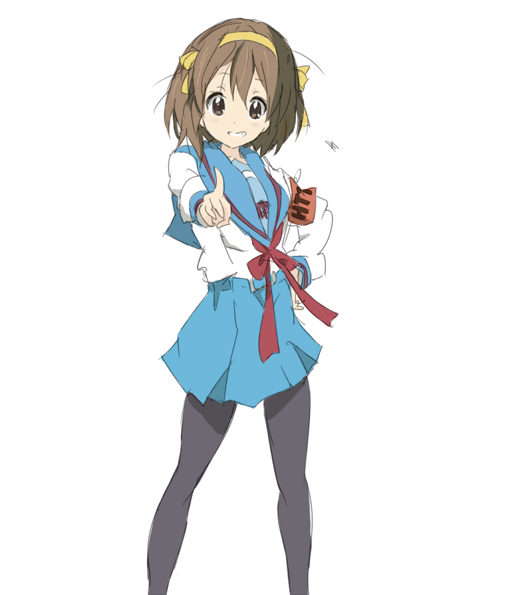 suzumiya haruhi and hirasawa yui (k-on! and 2 more) drawn by core_(mayomayo)
