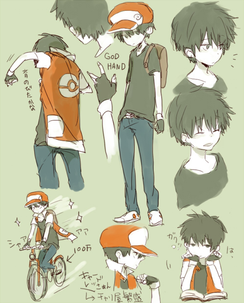 red (pokemon and 1 more) drawn by tomtomjm