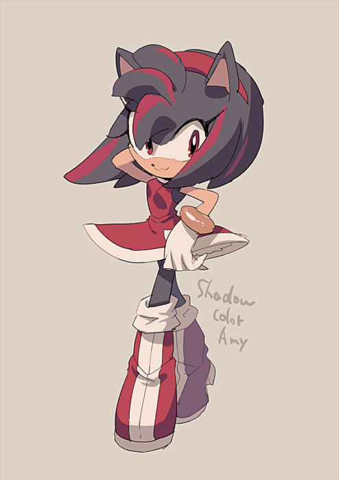 amy rose and shadow the hedgehog (sonic) drawn by aoki_(fumomo)