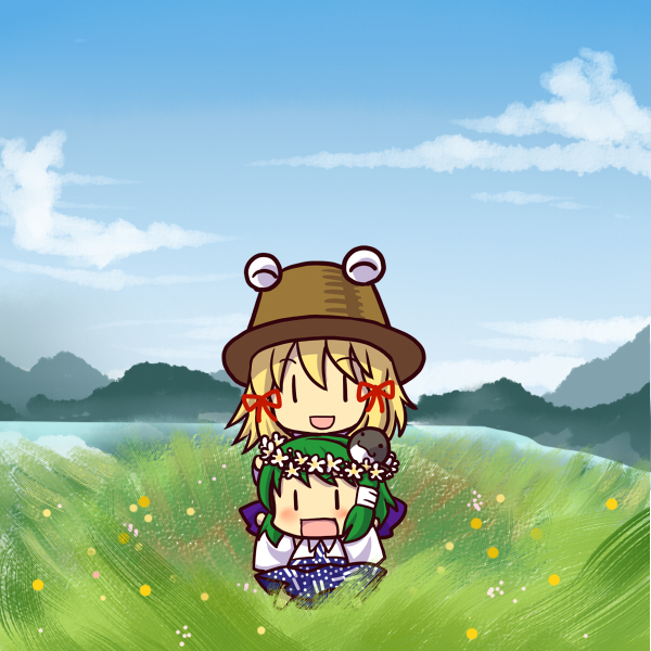 kochiya sanae and moriya suwako (touhou) drawn by socha