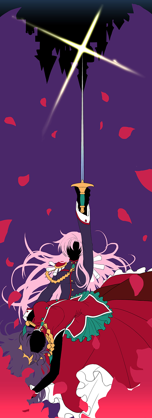 tenjou utena and himemiya anthy (shoujo kakumei utena) drawn by irua