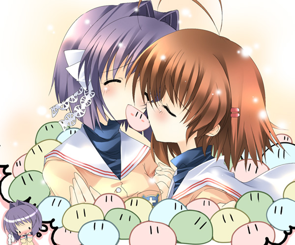 furukawa nagisa and fujibayashi ryou (clannad and 1 more) drawn by paco