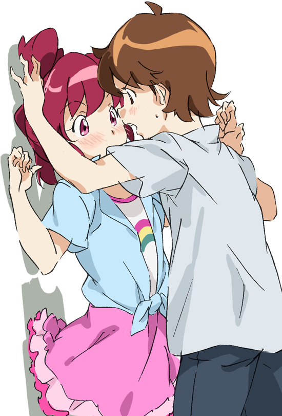 aino megumi and sagara seiji (precure and 1 more) drawn by umanosuke