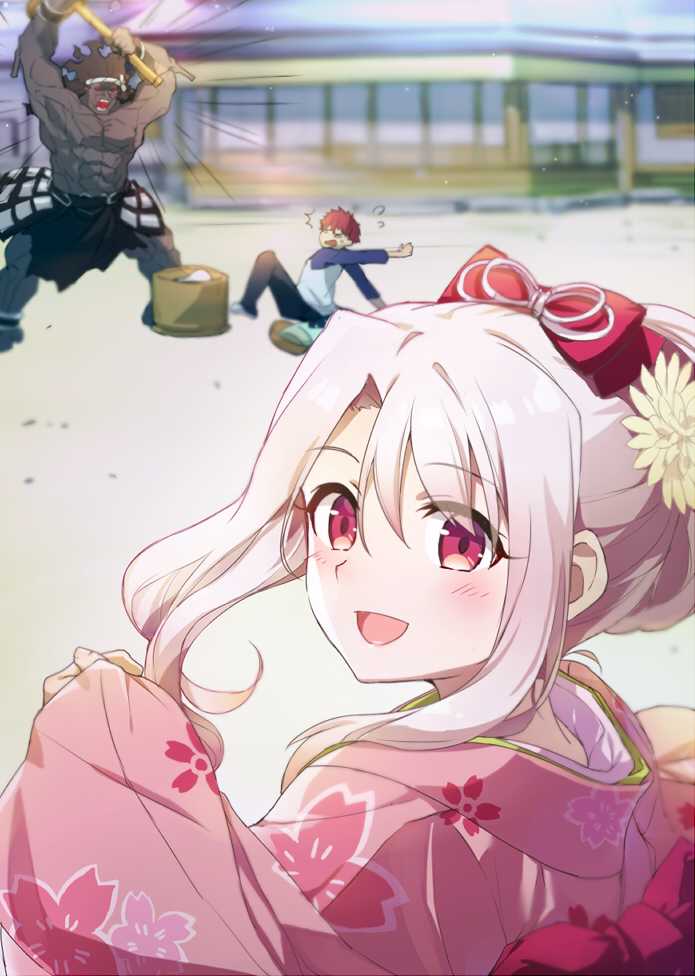illyasviel von einzbern, emiya shirou, and heracles (fate and 1 more) drawn by tsuezu