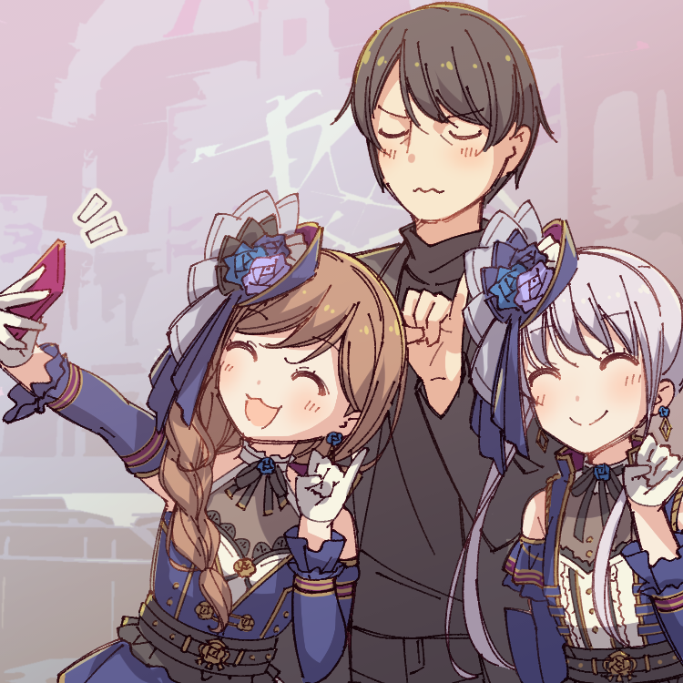 imai lisa, minato yukina, and minato yukina's father (bang dream!) drawn by ayasaka