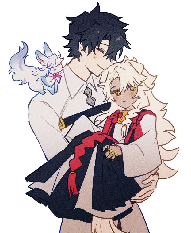 fujimaru ritsuka, solomon, and fou (fate and 1 more) drawn by myg_8028
