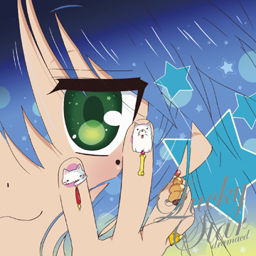 izumi konata, nyamou, and cherry (lucky star and 2 more) drawn by horiguchi_yukiko