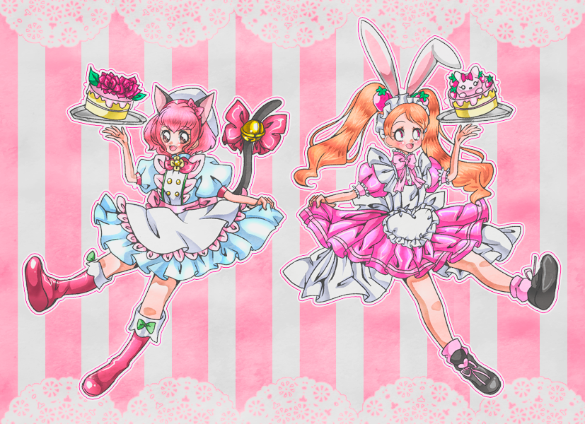 usami ichika and momomiya ichigo (precure and 2 more) drawn by cure_nico