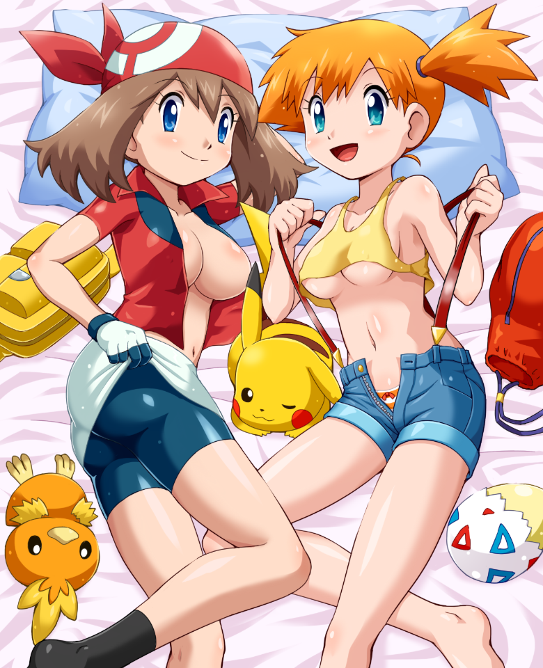 pikachu, may, misty, torchic, and togepi (pokemon and 3 more) drawn by poke...