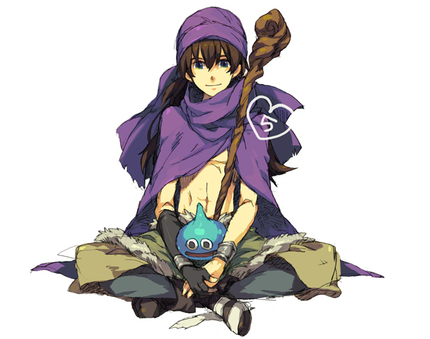 slime and hero (dragon quest and 1 more) drawn by ebira