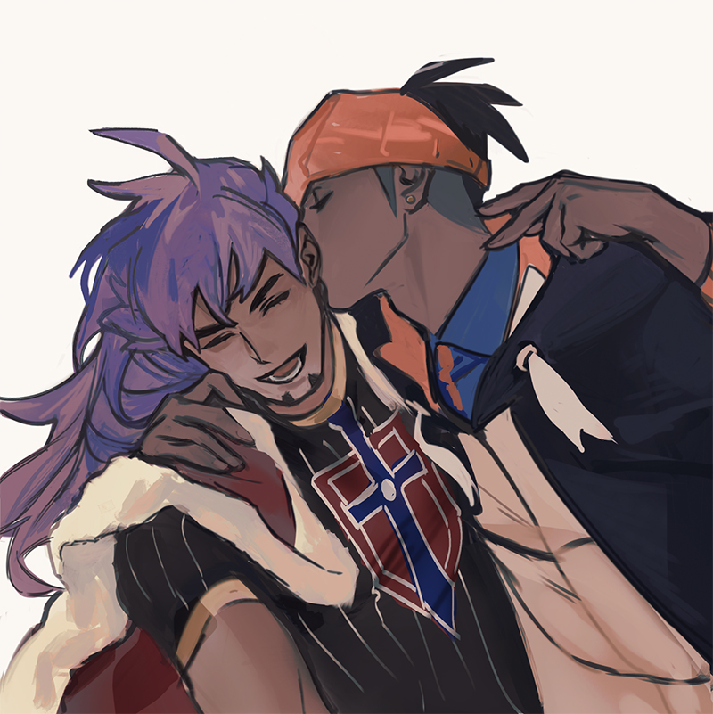 leon and raihan (pokemon and 1 more) drawn by puppy_1ove