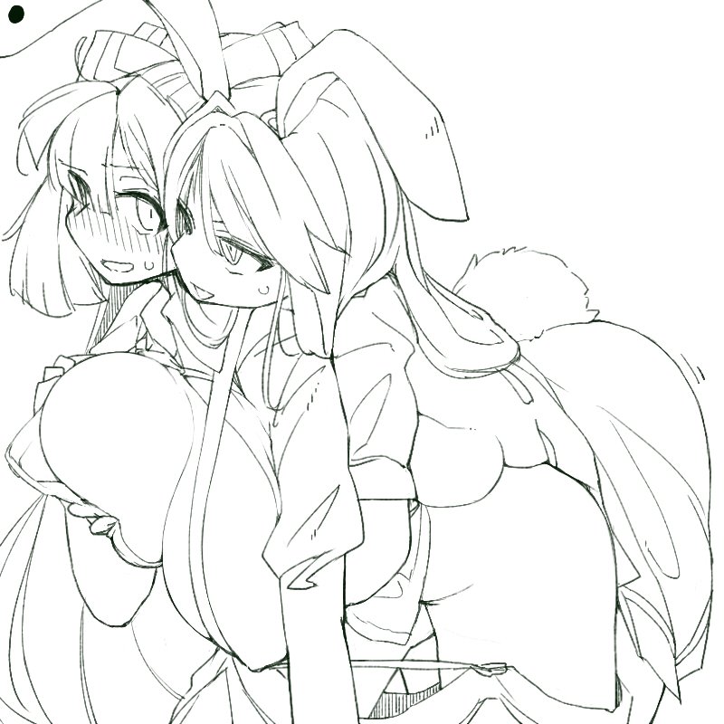 reisen udongein inaba and fujiwara no mokou (touhou) drawn by toriga_naku