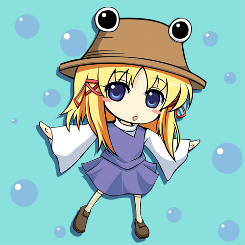 moriya suwako and pyonta (touhou) drawn by 1043_(toshizou)