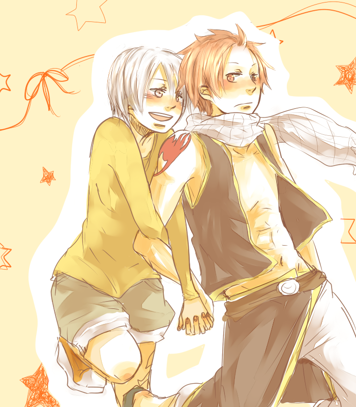 natsu dragneel and lisanna strauss (fairy tail) drawn by onm