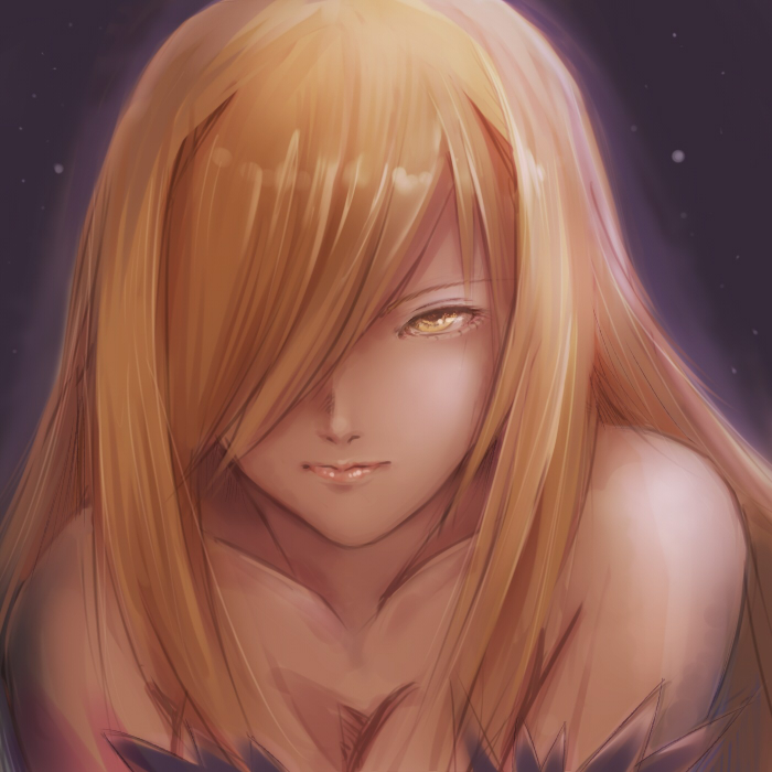 oshino shinobu and kiss-shot acerola-orion heart-under-blade (monogatari and 1 more) drawn by 123_(tyamaguch)
