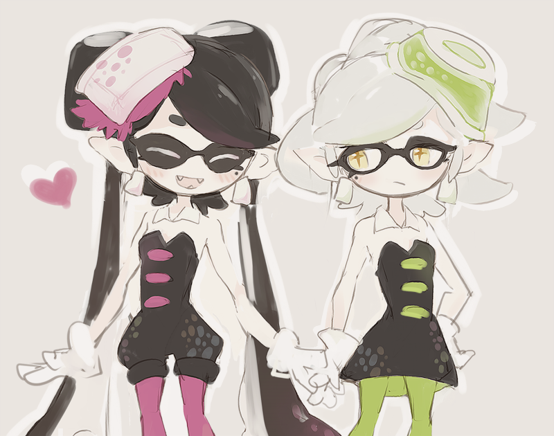 callie and marie (splatoon and 1 more) drawn by mochisiku