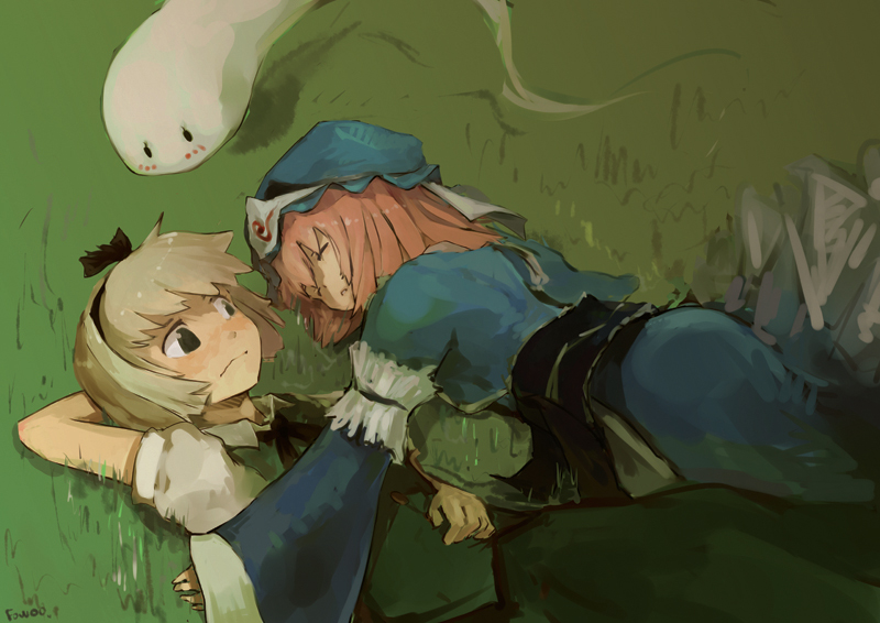 konpaku youmu and saigyouji yuyuko (touhou) drawn by fowoo_(2829856)