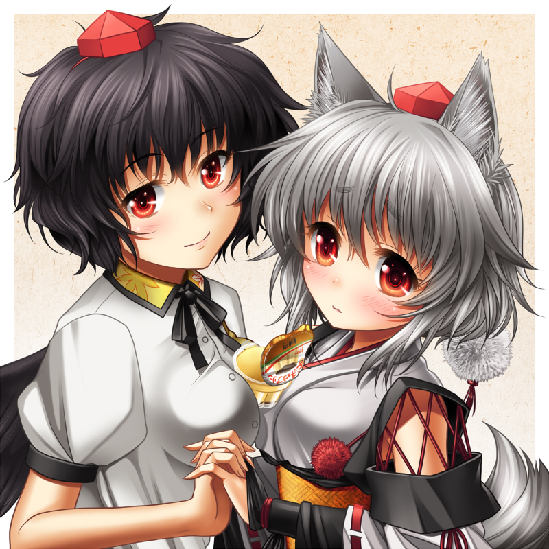 shameimaru aya and inubashiri momiji (touhou) drawn by kei_kei