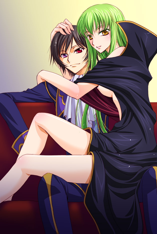 c.c. and lelouch vi britannia (code geass) drawn by asano_akira