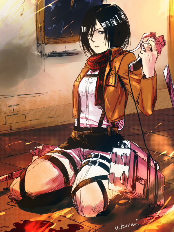 mikasa ackerman (shingeki no kyojin) drawn by nijiri_fumi