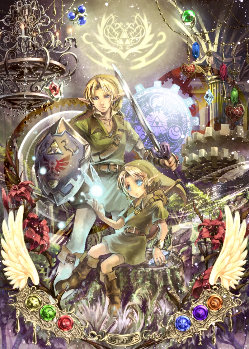 link, young link, and navi (the legend of zelda and 2 more) drawn by suzumiya_misa