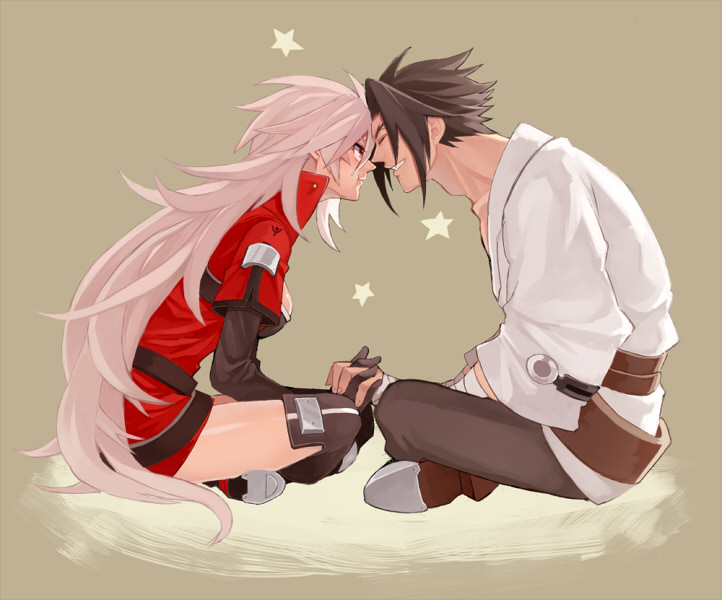 ragna the bloodedge and kagura mutsuki (blazblue and 1 more) drawn by tomo_(tomorag7)