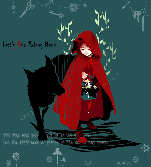 little red riding hood and big bad wolf (little red riding hood and 1 more) drawn by subaru_(jack)