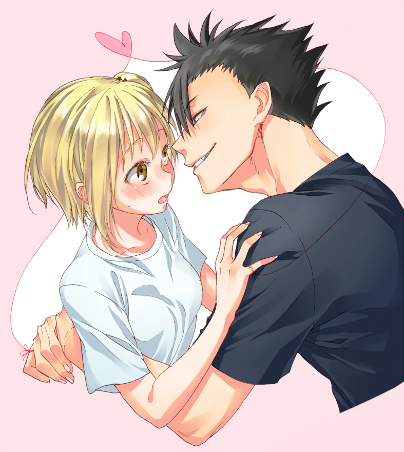 kuroo tetsurou and yachi hitoka (haikyuu!!) drawn by namo