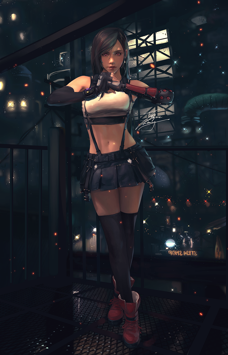 tifa lockhart (final fantasy and 2 more) drawn by fadingz