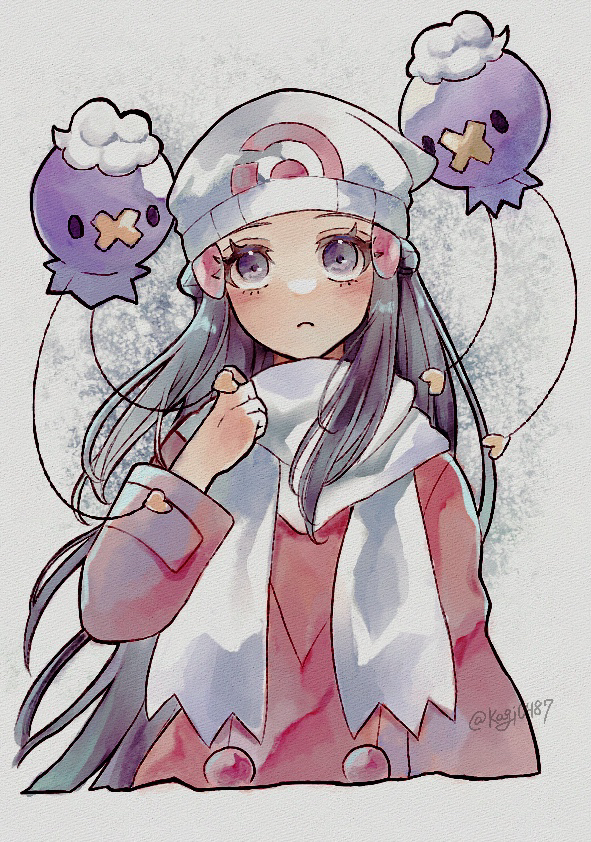 dawn and drifloon (pokemon and 2 more) drawn by kagi0487_(weiss_9610)