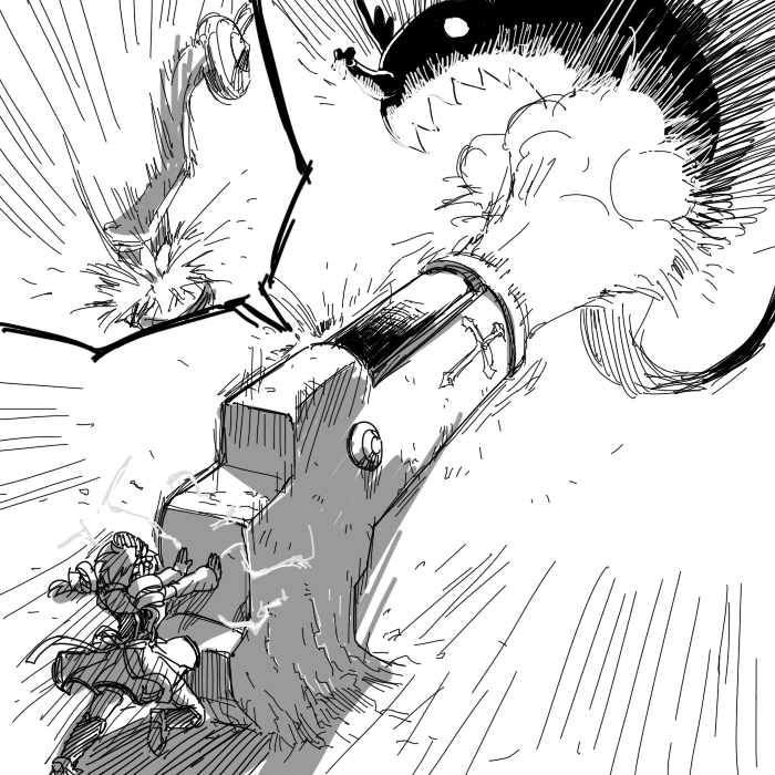 tomoe mami and charlotte (mahou shoujo madoka magica and 1 more) drawn by hobbang
