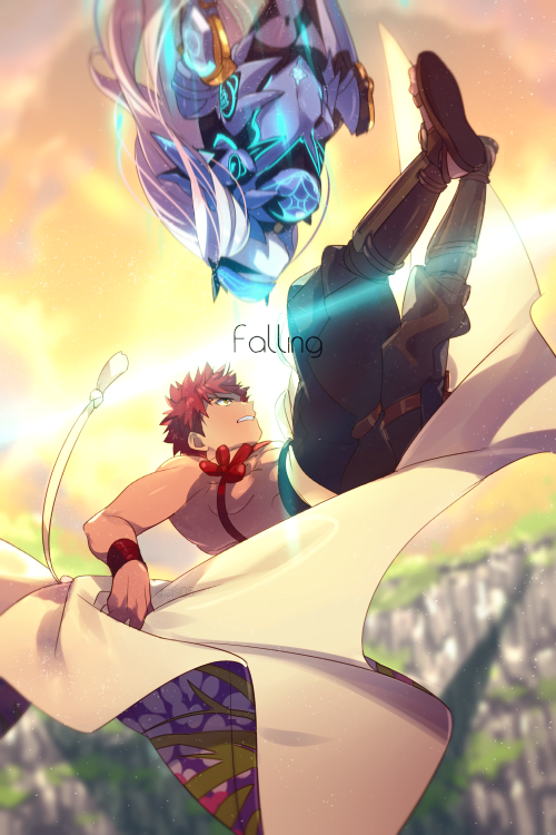 emiya shirou, melusine, and senji muramasa (fate and 1 more) drawn by echo_(circa)